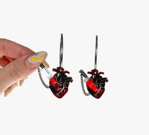 Chopped Heart Earrings