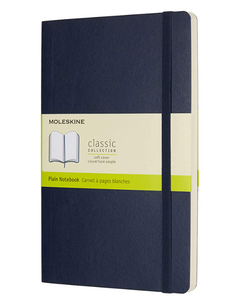 Moleskine Classic Notebook [Soft Cover | Large (5" x 8.25") | Plain/Blank | Sapphire | 192 Pages]