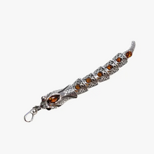 Load image into Gallery viewer, Amber &amp; Sterling Silver Snake Pendant
