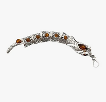Load image into Gallery viewer, Amber &amp; Sterling Silver Snake Pendant
