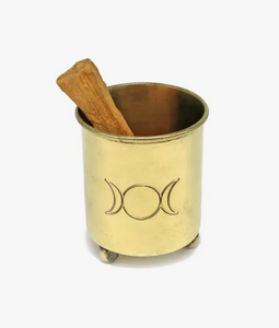 Triple Moon Brass Incense Burner/Vessel
