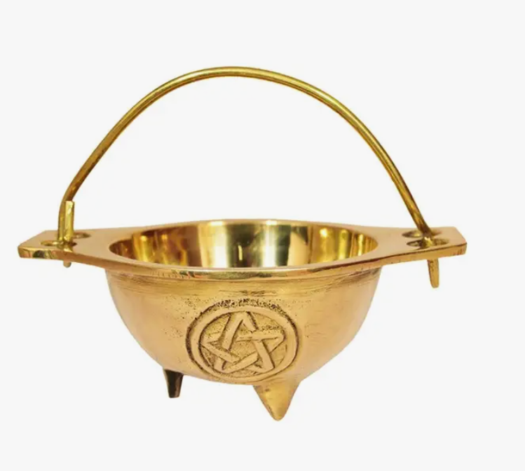 Pentacle Brass Mini Cauldron/Incense Burner