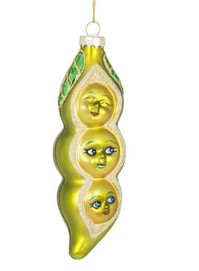 Glass Peas In A Pod Ornament