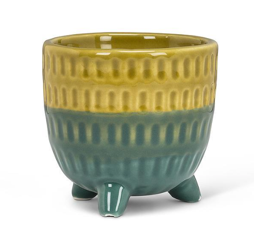 Small Two-Tone Footed Planter