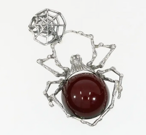 Cherry Amber With Cobweb Pendant