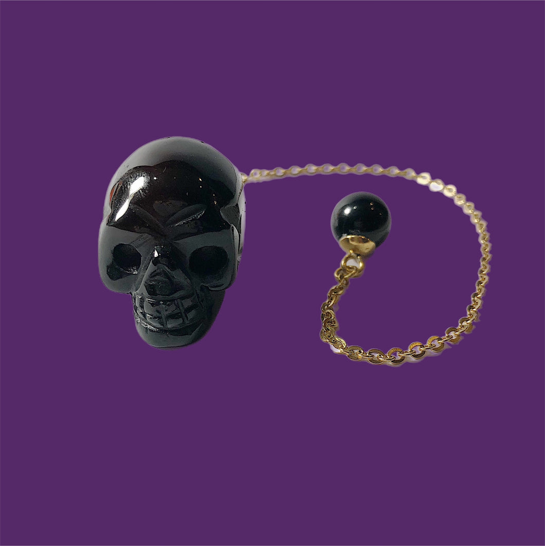 Black Onyx Skull Pendulum