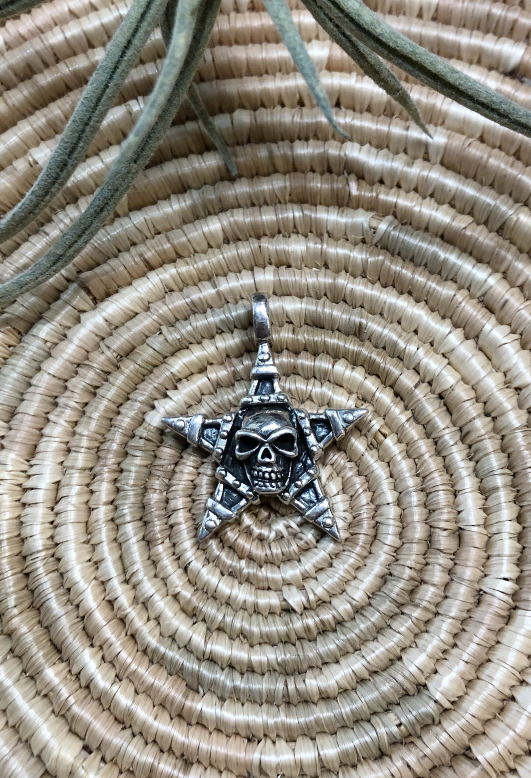 Silver Skull & Star Pendant