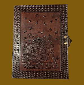 Handmade Leather-Bound Bees & Hive Journal