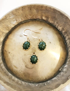 Vintage Jade Pendant & Earring Set