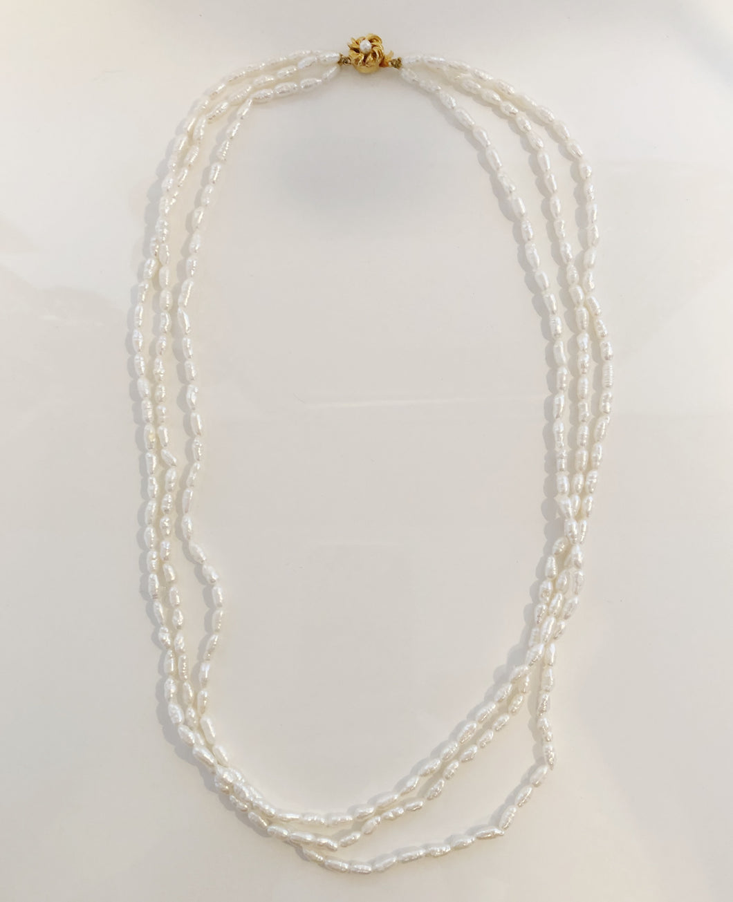 Vintage Triple Strand Freshwater Pearls Necklace