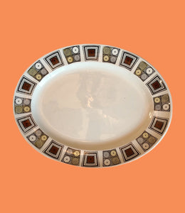 Vintage Kathie Winkle Stoneware Platter (Rushstone Pattern)