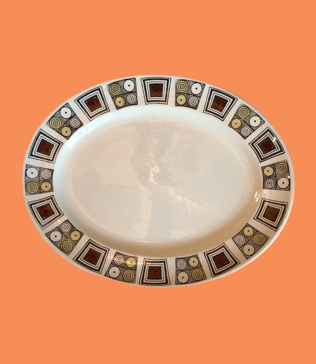 Vintage Kathie Winkle Stoneware Platter (Rushstone Pattern)
