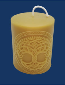 Celtic Knotwork Tree Of Life Beeswax Pillar Candle