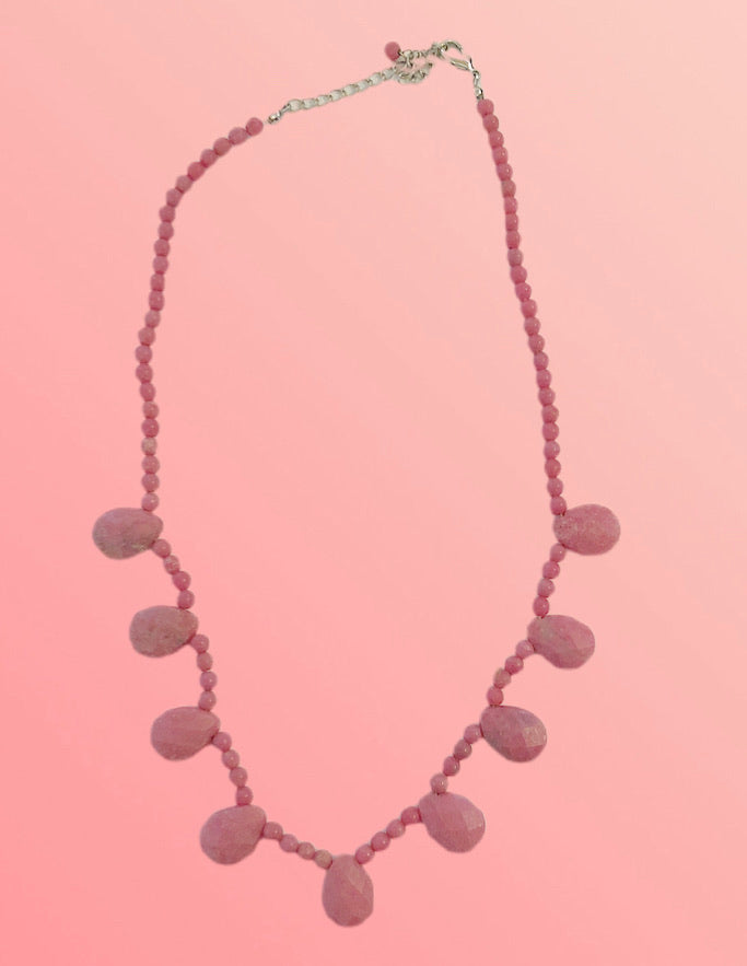 Vintage Faceted Rhodonite Necklace