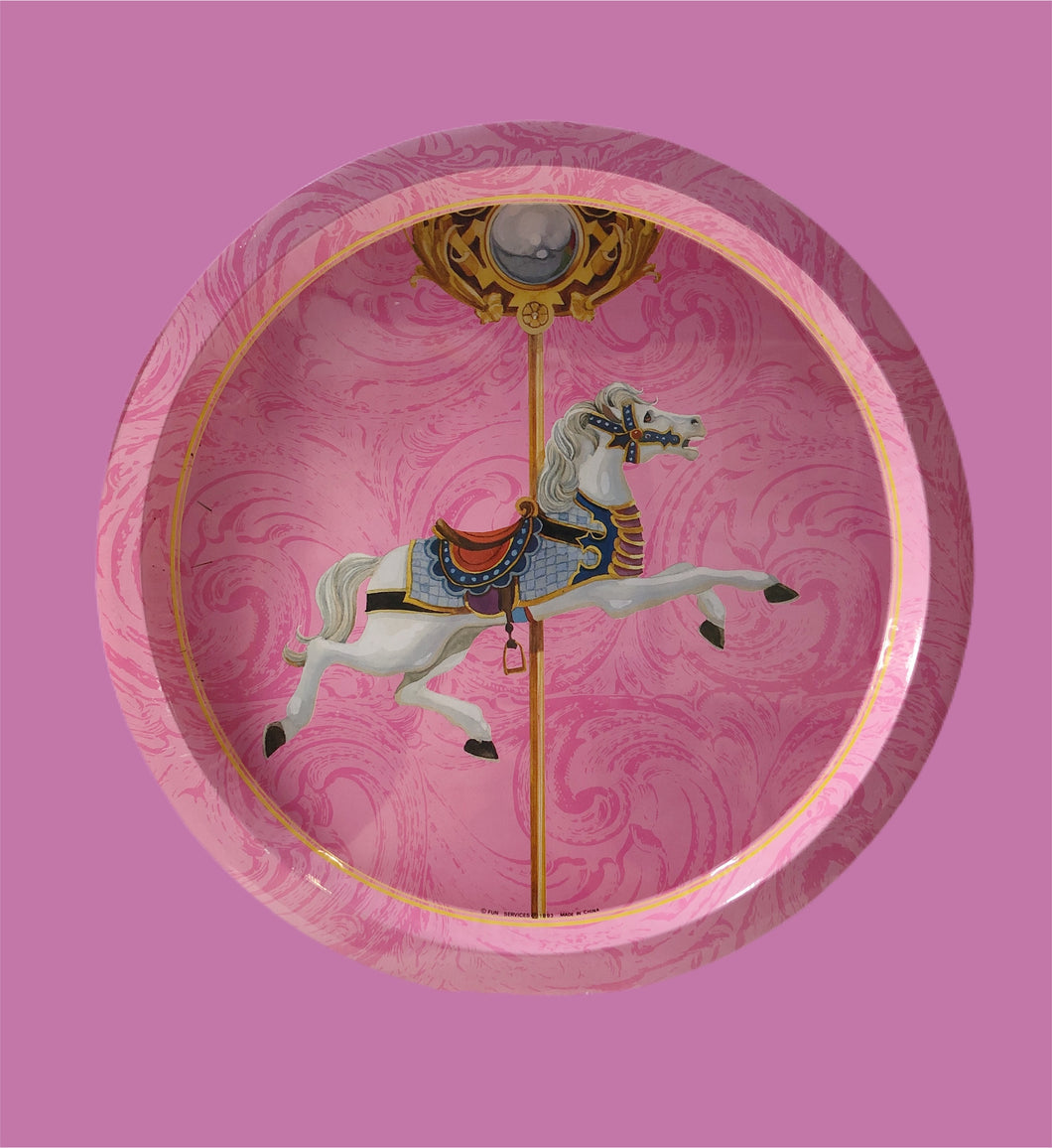 ‘90s Carousel Horse Pink Tray