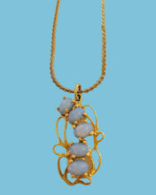 Load image into Gallery viewer, Vintage Multi-Opal Pendant on Golden Chain

