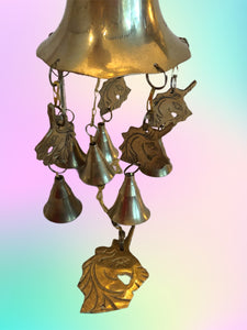 RARE Vintage Brass Unicorn Windchime
