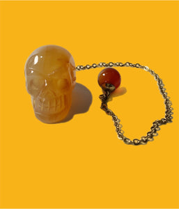 Carnelian Skull Pendulum