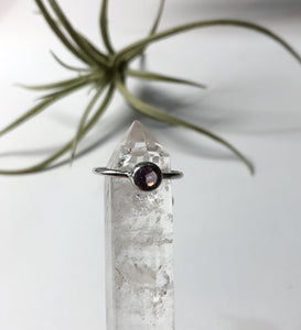 Silver Ring with Small Round Amethyst