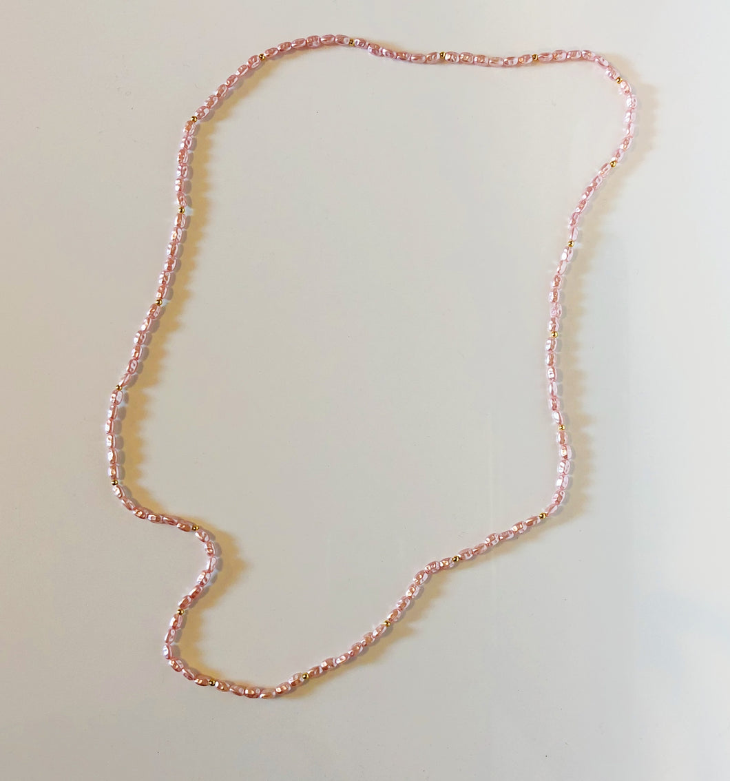 Vintage Pink Freshwater Pearl Necklace