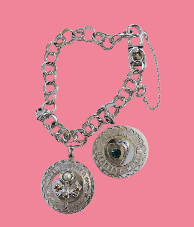 Vintage Silver “Mother” Charm Bracelet