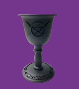 Triple Goddess Pentacle Ritual Candle Holder (4")