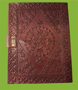 Handmade Leather-Bound Green Man Journal